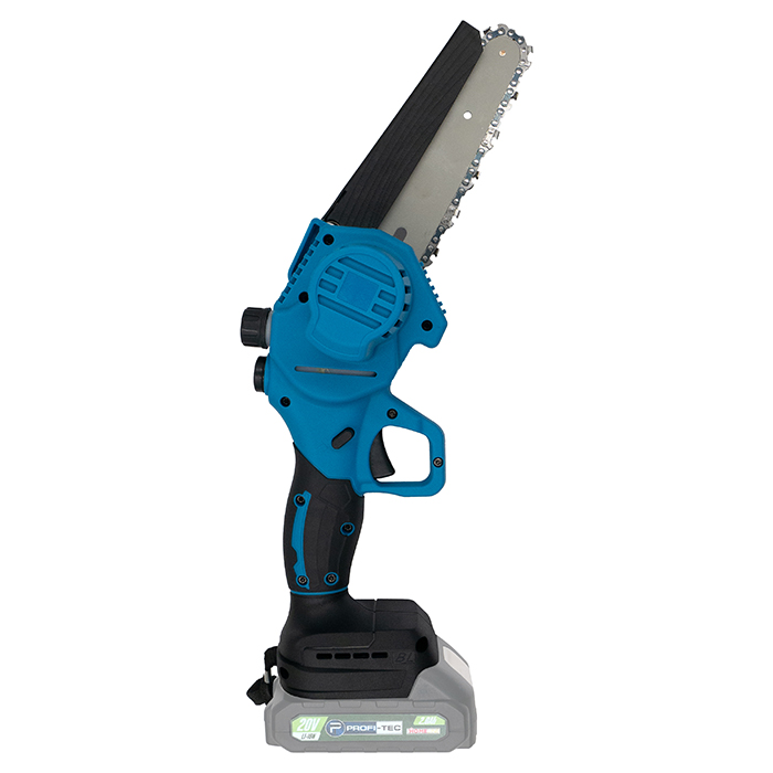 Акумуляторна ланцюгова пила PROFI-TEC HCS1620BL HomeLine (2×PT2020HL (2.0 Аг), зарядний пристрій): 20 см, 5,8 м/с, 2 акумулятори PT2020HL по 2,0 Аг і зарядний пристрій