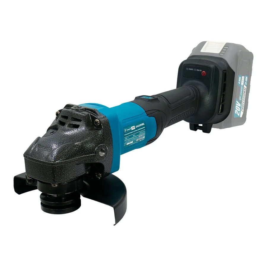 Акумуляторна кутова шліфувальна машина PROFI-TEC DGA201BL POWERLine (2×PT2040EP (4.0 Аг), зарядний пристрій): 125 мм, 2000 / 7500 об/хв