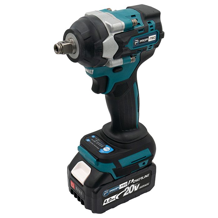 Акумуляторний гайковерт PROFI-TEC DTW500BL POWERLine (2×PT2040MP (4.0 Аг), зарядний пристрій): 1/2″, 4