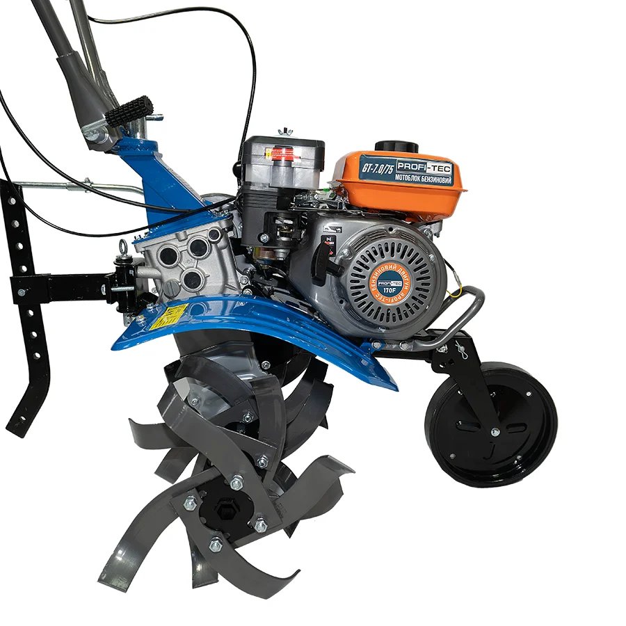 Мотокультиватор бензиновий PROFI-TEC GT-7.0/75: 5,2 кВт, 7,0 к.с., 750 мм, 300 мм